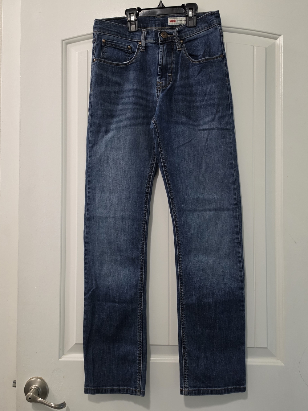 Wrangler Men's Slim Straight Jeans 28x30 Blue Wash